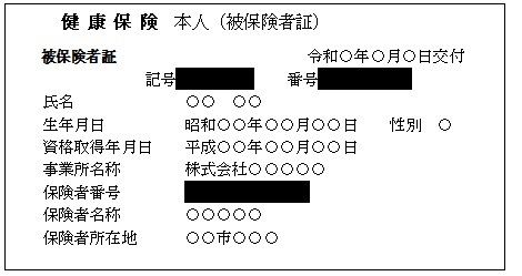 保険証マスキング見本