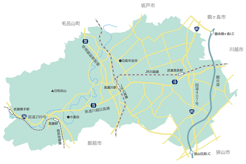 遠方からの地図