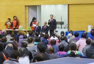 第10回秋のこま卓球大会開会式の写真