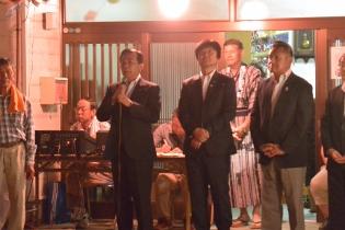 栗原区納涼盆踊り大会の冒頭の挨拶の写真