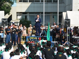 高麗川小学校運動会市長あいさつの写真