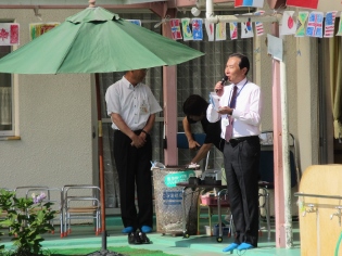 高麗保育所運動会市長あいさつの写真