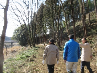 古民家裏山現場確認の写真