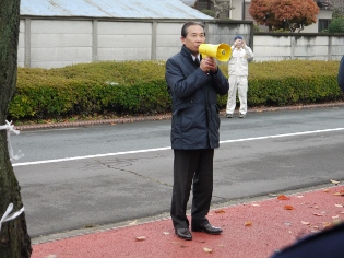 冬の交通安全事故防止運動市長あいさつの写真