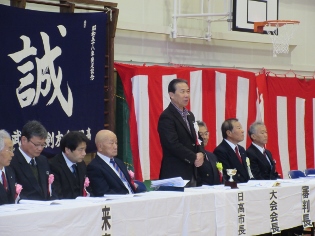 日高市長杯ママさん剣道大会市長あいさつの写真