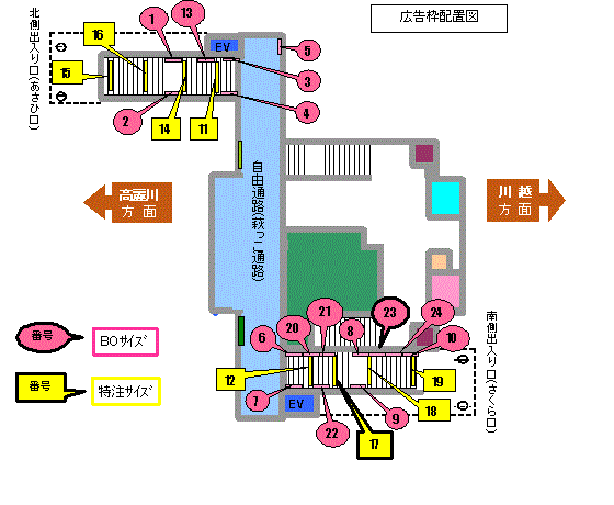 有料広告の配置図のイラスト