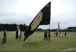 ハーフタイムに披露されたよさこいの演舞の写真2