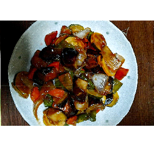 夏野菜のオイスターソース炒め