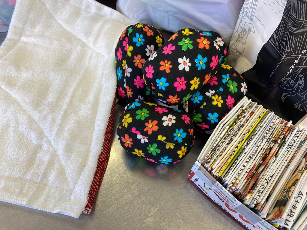 おうちでボランティアで作成した雑巾等