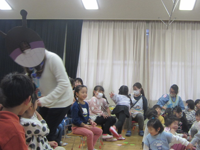ひな祭り誕生会 バイキンマン登場