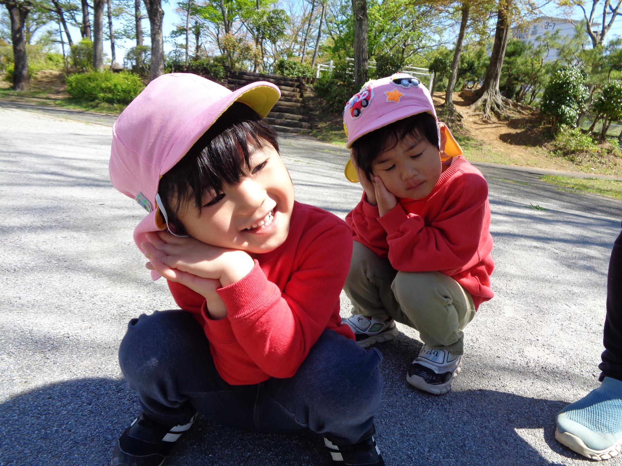 公園でのむっくりくまさんの様子