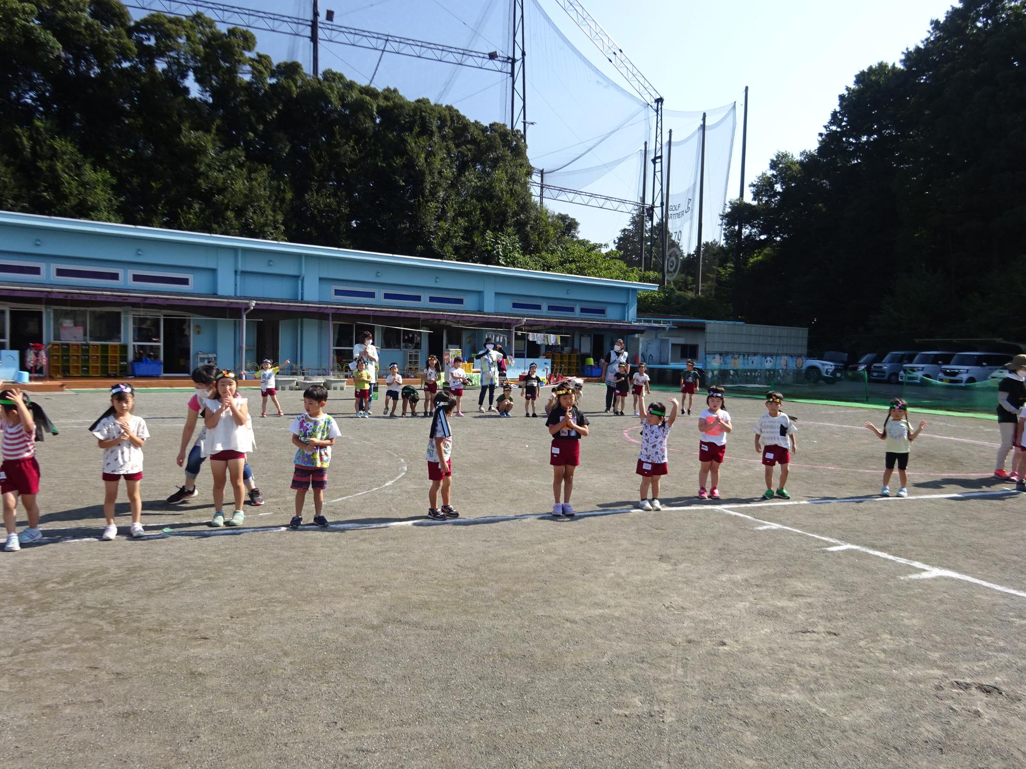 運動会の練習（高根保育所）