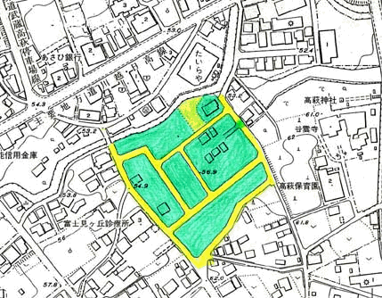 寺脇地区の地区区分図のイラスト