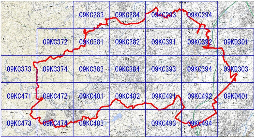 2500分の1白図の索引図
