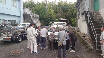 給水車での説明