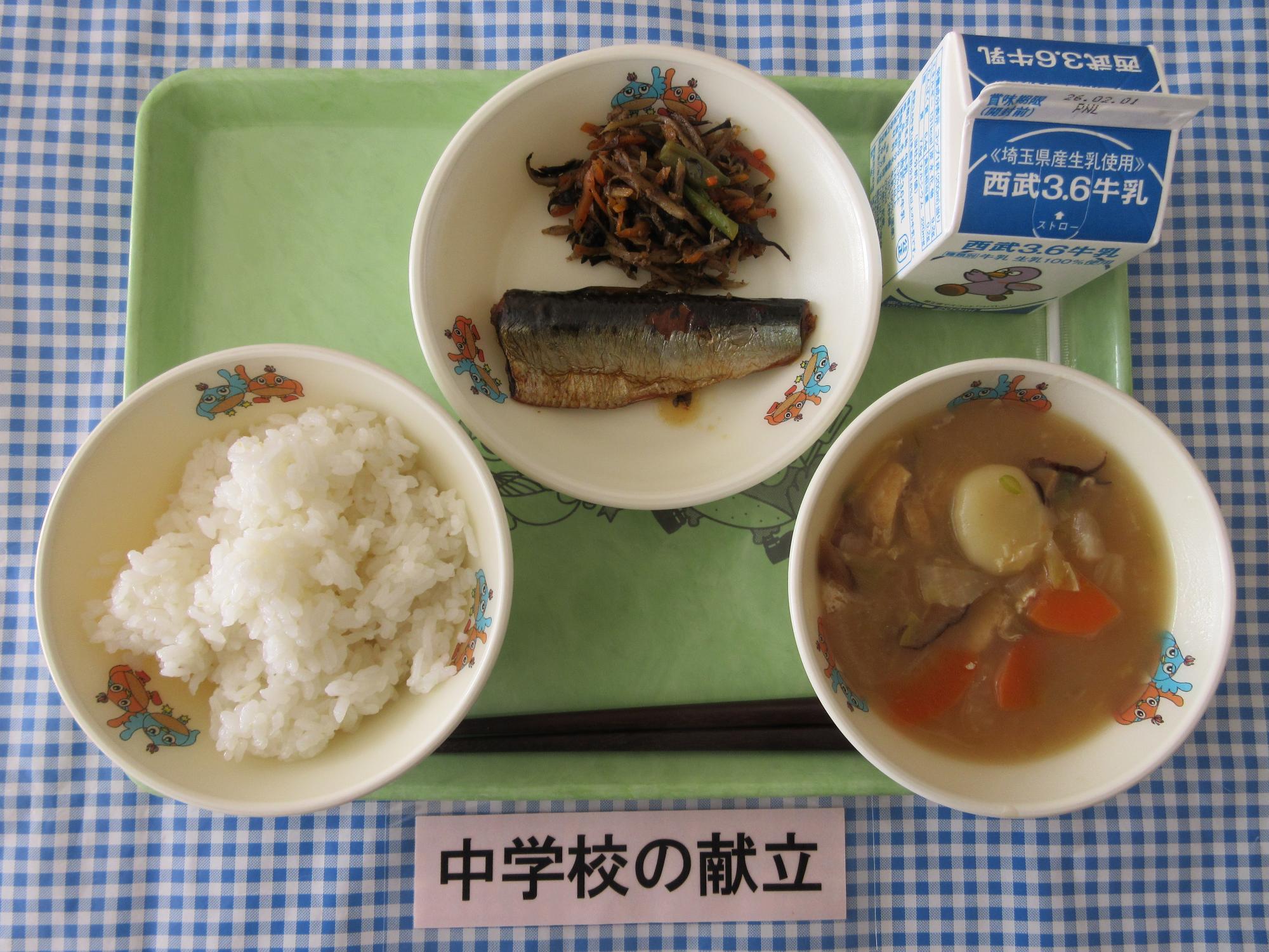 1月22日の給食の写真