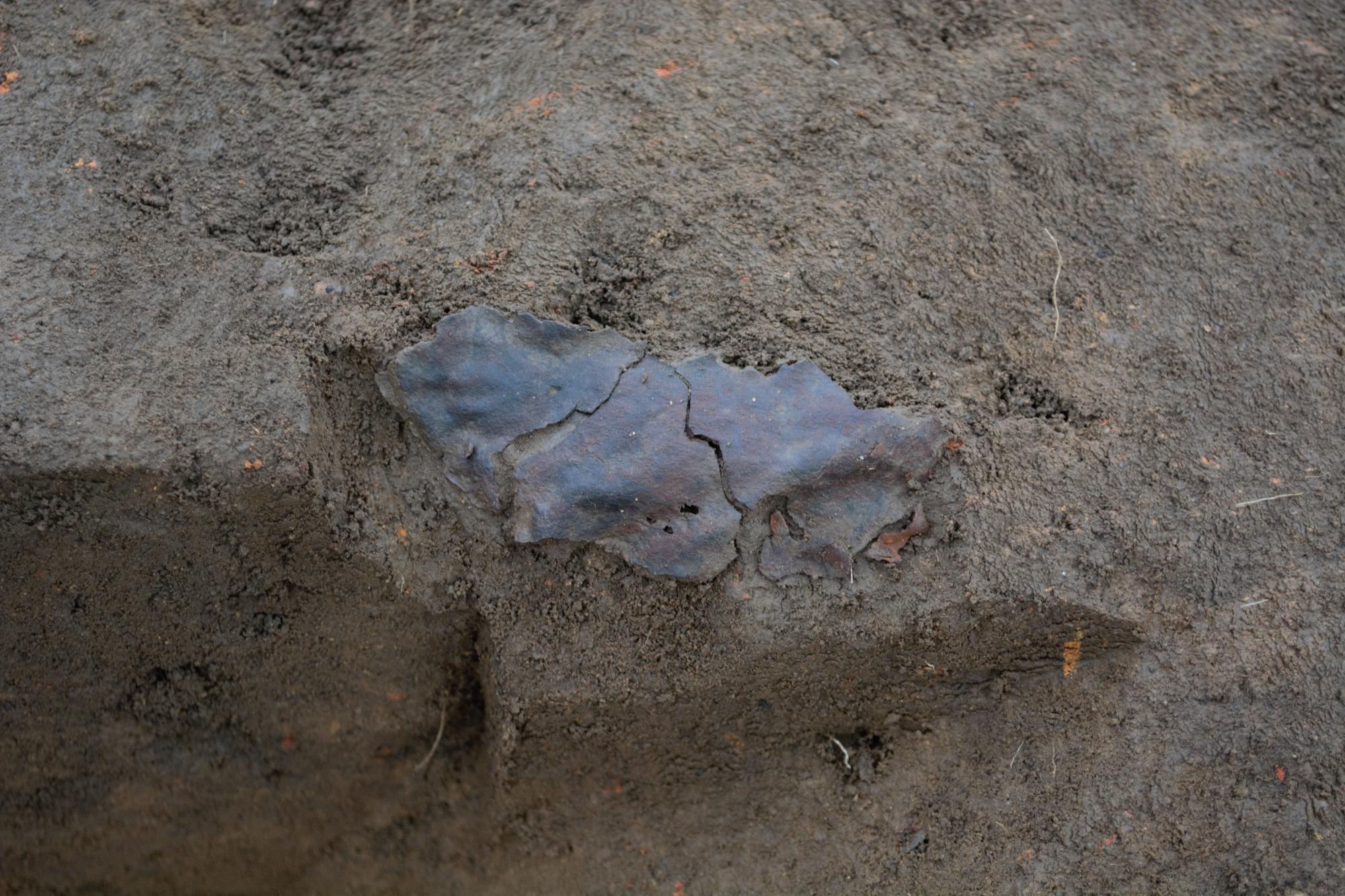 42号住漆紙出土状況