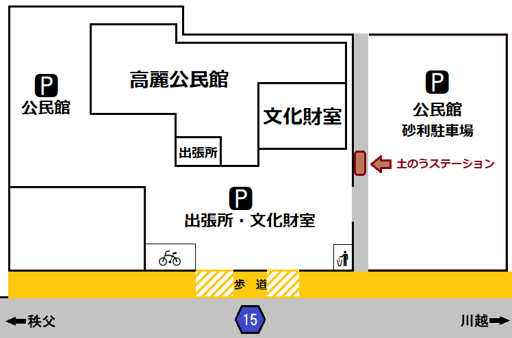 高麗公民館土のうステーション設置箇所案内図