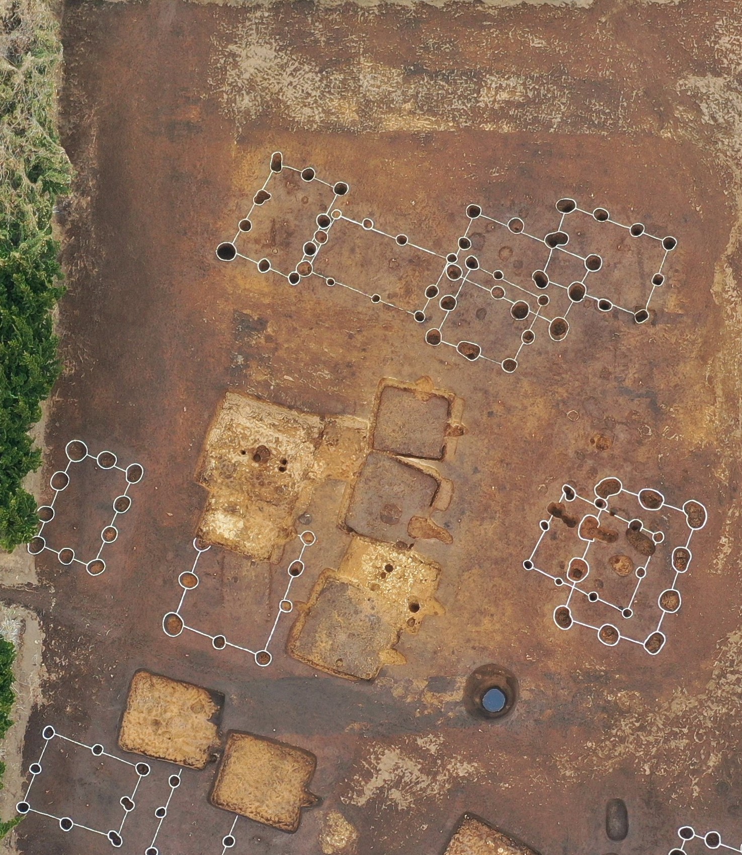 王神遺跡12区住居氏跡、掘立柱建物跡集中区