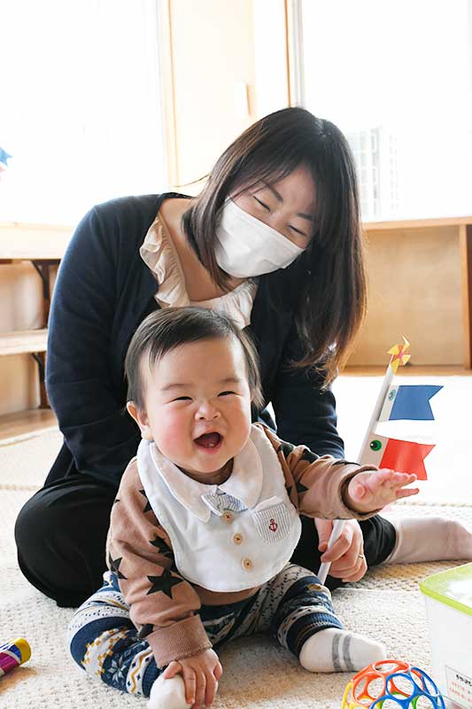 生まれて初めての、こいのぼり！