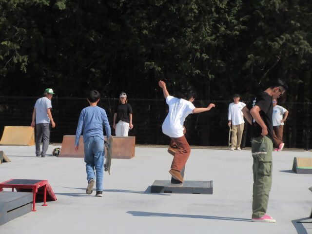 スケートボードを楽しむ人たち
