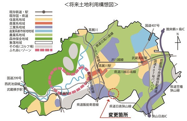 土地利用構想図一部変更のイラスト