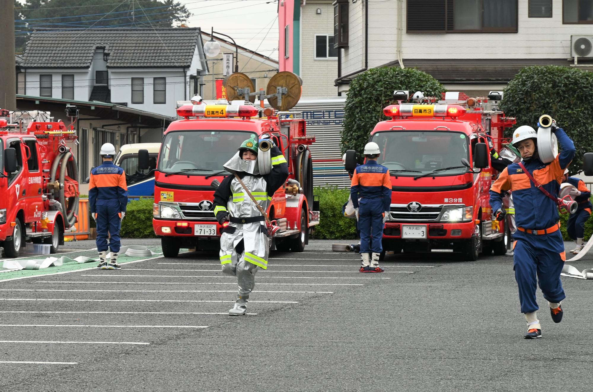 日高市消防団特別点検及び消防功労者等の表彰式
