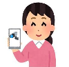 写真掲示する人のイラスト