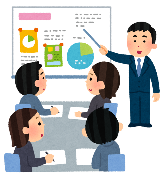 説明しているイラスト