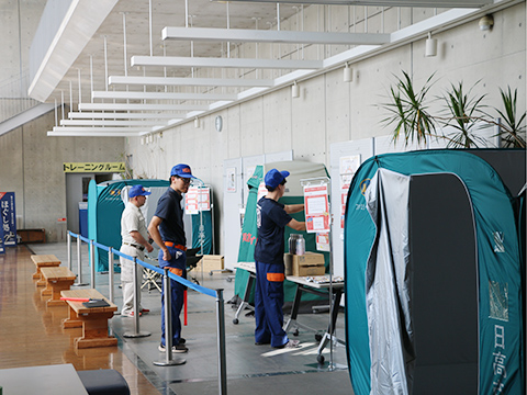 防災備品展示の様子