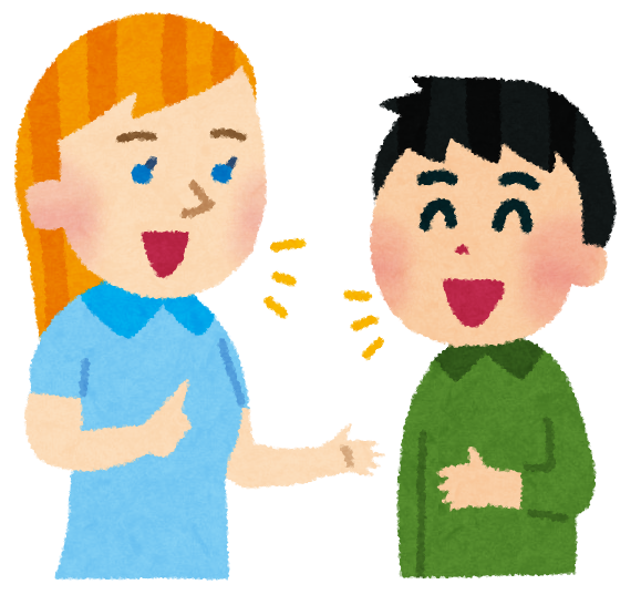 英語で話しているイラスト