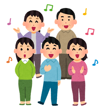 歌う人たちのイラスト