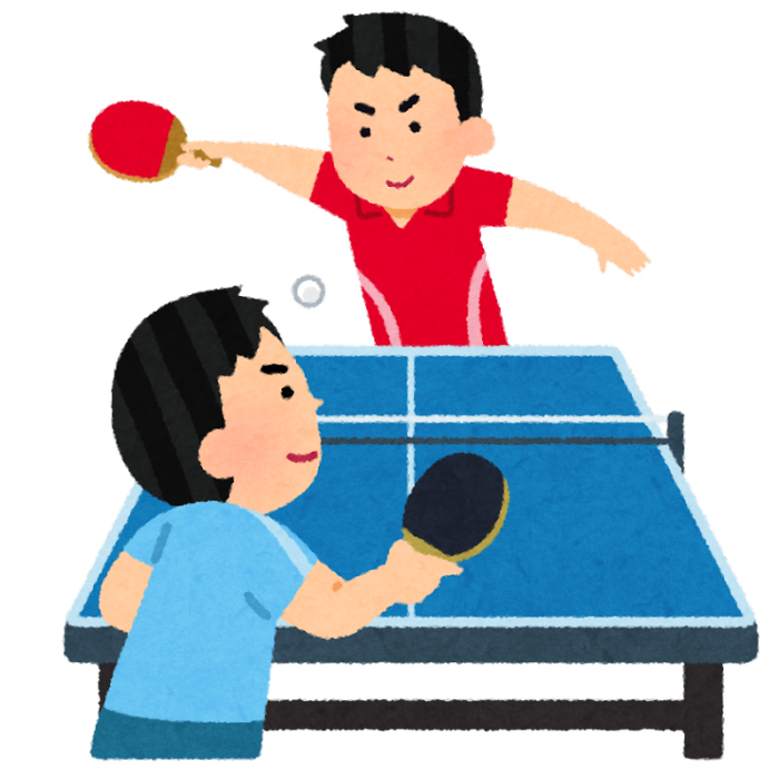 卓球をしているイラスト